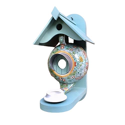 William Morris Teap Birdhouse Feeder, Bird House en Feeder hangend for tuinwerf buiten decoratie, cadeau for kolibries, kardinaal, bluebird en wilde vogels (Size : Red) - Image 6