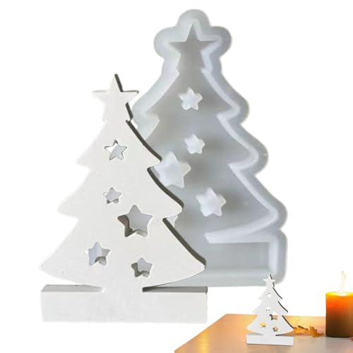 Umiocns Christmas Tree Mold Candle Holder Making Silicone Plaster Resin Ornament Epoxy Casting Mold