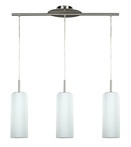 Canarm Toni 3-Light Pendant, Brushed Pewter Finish with Frosted Glass
