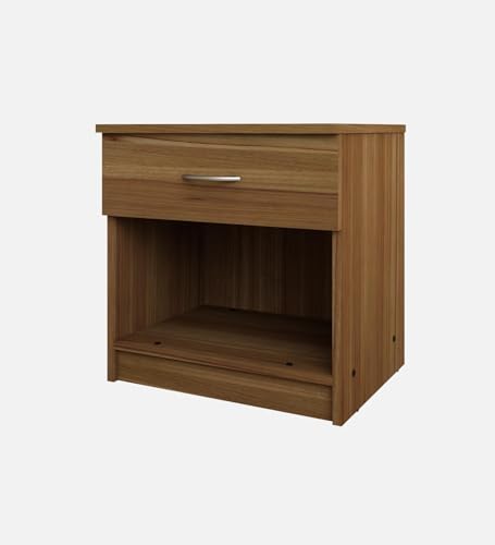 Image of Muse Multipurpose Side Table | Engineered Wood | Bedside Table | Lyon Teak Finish | Compact & Durable | Easy Knock-Down Assembly