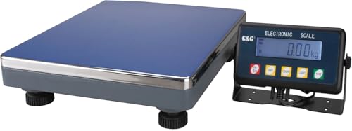 G&G PSE 200 kg/10 g - Báscula de Plataforma para Paquetes, 38 x 32 cm, Superficie de pesaje de Aluminio Fundido, pies Ajustables, báscula Digital