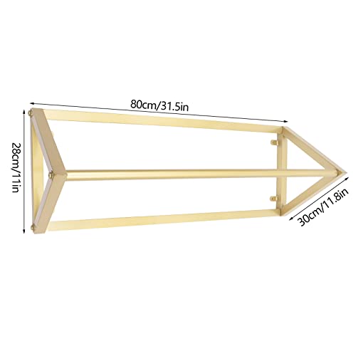 Lyniceshop Wall Mounted Gold Clothes Rack Vintage Retail Garment Rack Hanging Rod Wall-Mounted Hanging Clothes Shelf Metal Commercial Clothes Racks For Hanging Clothes #TOP1