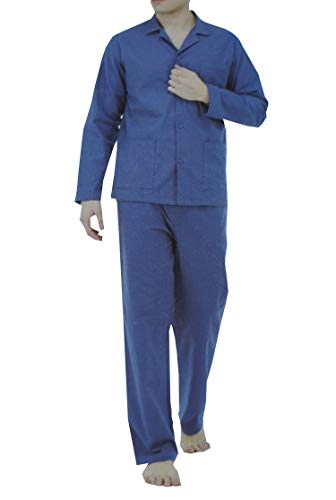 Diplomat Pigiama Uomo Manica Lunga Aperto Tela di