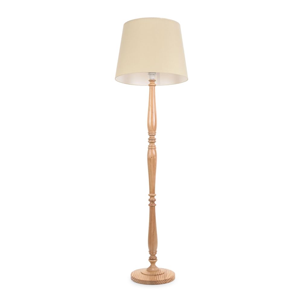 ValueLights | Traditional Light Wood Candlestick Floor Lamp with Beige Tapered Shade for Living Room | Floor Lamps, Home Décor & Improvement Essential