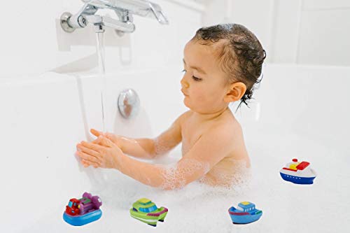 DQTYE 6Pcs Bath Toy Floating Boats, Baby Soft Squirt Bathing Toys Bathtub Cartoon PU Rubber Ship Water Game Learning Educational Toy For Kids Toddlers - Image 5