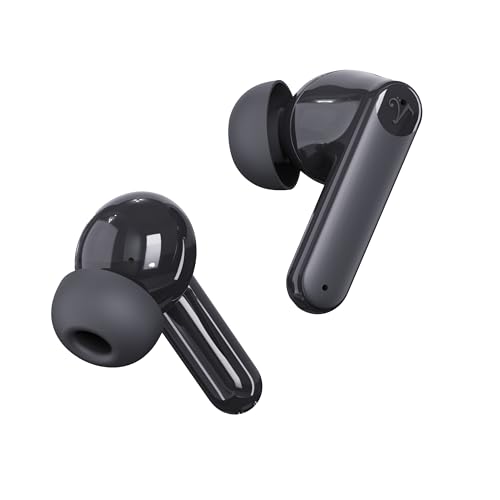 Image of Soundwave A1 Plus (2025 Edition) Active Noise Cancelling Earbuds, 6 Mics, 48H Total Playtime, 15 Mins = 6 Hours Playtime - Black