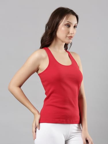 Image of Femmora Body Hugging Waist Length Camisole, Solid, Soft and Comfortable Cotton Fabric with Racer Back, for Women,Pack of 1