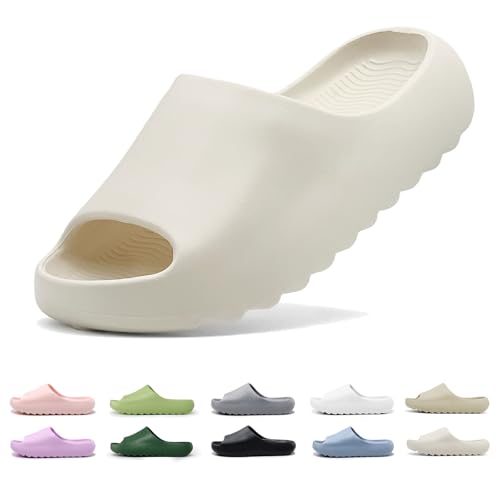 Image of Kids Lightweight Soft EVA Non-Slip Slides Slippers Open Toe Comfy Sandals for Toddler Boys Girls Children Bathroom Shower Summer Pool Beach Slippers