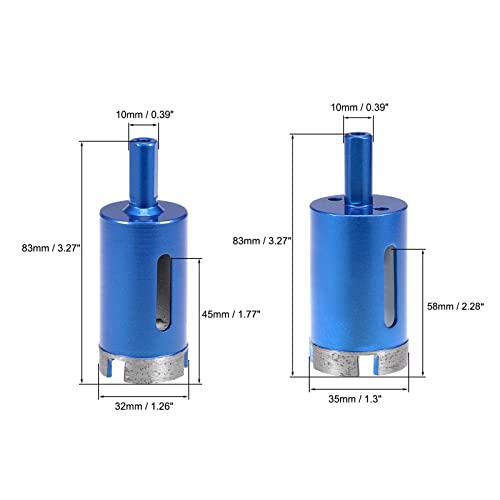 uxcell 32mm and 35mm Diamond Drill Bits Hole Saws Cutter Tool for Stone Concrete