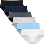 [POPKOK] ［ポップコー]ショーツ ガールズ 下着 セット 女子中学生 ジュニア コットン インナーパンツ 女児 肌着 6枚組 (浅いカラー,160)