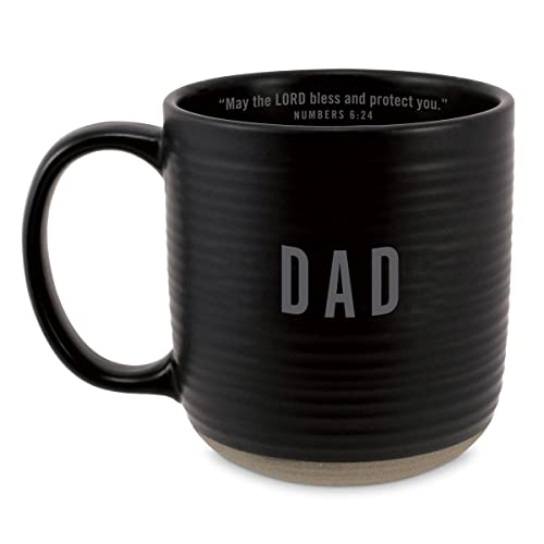 Lighthouse Christian Products Dad Rib Texture Black 20 Ounces Ceramic Coffee Cup Mug