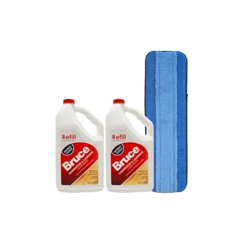 MIJIG - Multi-Surface Microfiber Pad for Bona Mops (1 Pad) and Bruce - Hardwood & Laminate Floor Cleaner Refill, 64 Fluid Ounces (2 Bottles) Bundle Cover