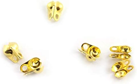 NX Garden Clamshell Endcap 200PCS Clamshell Bead Tips Clamshell Calottes Crimp End Cap for Jewelry Craft Making Gold 3.2mm