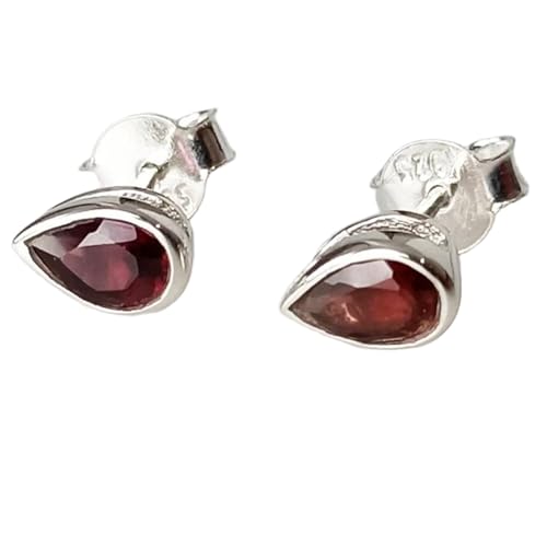 Boucles d'oreilles grenat poire et argent sterling 925 de haute joaillerie