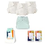 Esembly Cloth Diaper Bundle Set (Size 2, Mist), Tossers (2 Pack) and Overnighters (4 Pack) - Cloth Diapering Essentials for Nighttime or Heavy Wetters