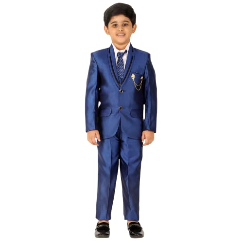 Image of Pro-Ethic Style Developer Boy's 5 Piece Suit Set | Coat, Pant, Tie & Shirt | Cotton Checked Pattern
