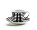 Produktbild Maxwell & Williams S84006 Art Deco Tasse mit Untertasse, Kaffeetasse, Karo, in Geschenkbox, Porzellan