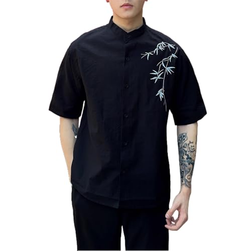 T-shirt homme col mao décontracté et ample pour un look d'été casual et élégant