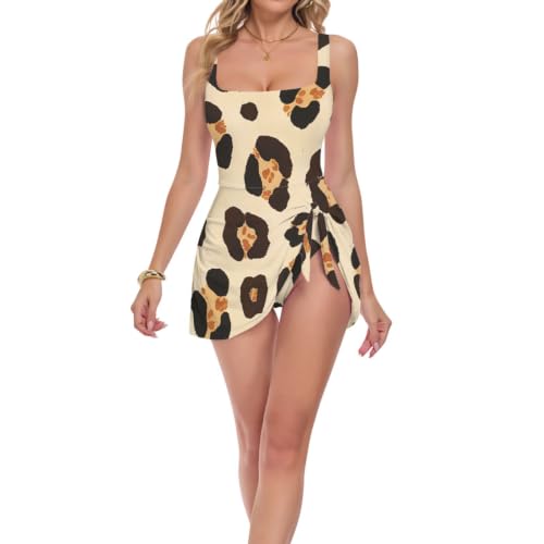 Maillot de bain léopard galbant et confortable à bretelles