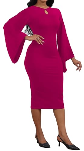 Image of SeNight Women's Elegant Dress Bodycon Work Business Pencil Dresses