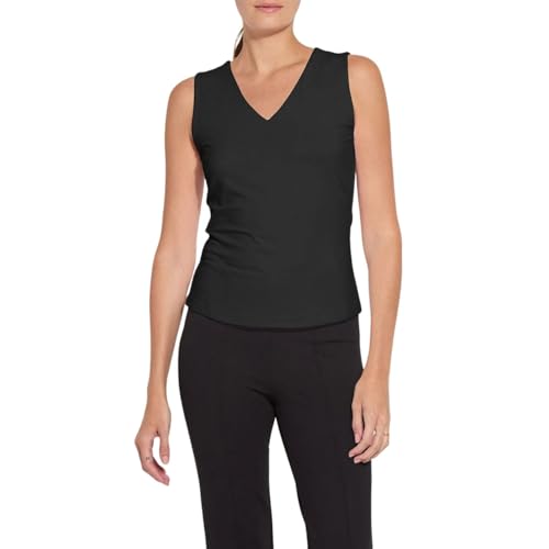 Lysse Essential V-Neck Shell Tank Top - Black - L