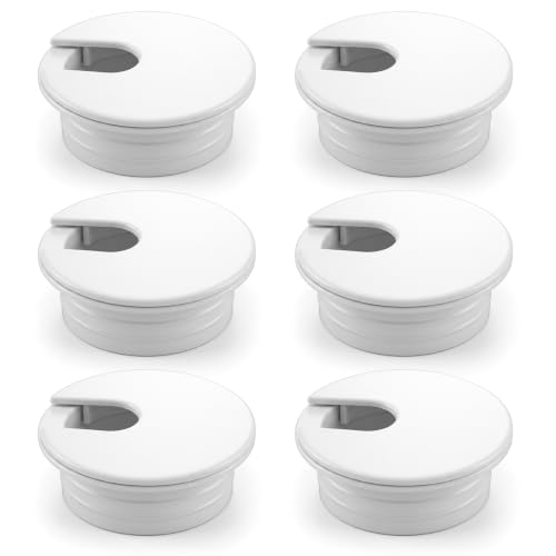 Andibro 6 piezas de embellecedores para escritorio de 1.5 pulgadas, cubre agujeros para gestión de cables en mesas de computadora y estaciones de trabajo de oficina miniatura 1