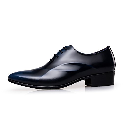 ZRO Men's Lace Up Formal Modern Oxford Dress Shoes Blue US 5