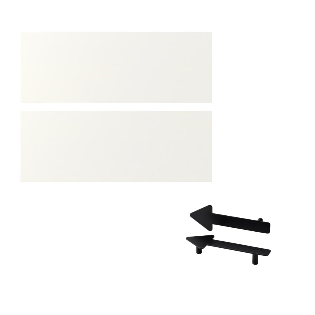 Ikea ENHET Drawer Front, White, 80x30 cm (31 1/2x11 3/4 ") with JÄRNSPARV Handle - Black/Arrow 141 mm-image-18
