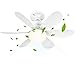 BuzzoXerex Ventilateur de Plafond avec Lumière et Telecommande, 52CM 40W Petit Dimmable Ventilateur LED avec Douille E27, Lustre Ventilateurs de Plafond pour Chambre, 6 Pales,3 Vitesses, 19x11x11 cm
