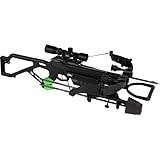 Excalibur Mag MAX Accurate High-Output CeaseFire Archery Hunting Crossbow - Scope, Scope Rings, 3 Quill Arrows with 100Gr Field Points, 4-Arrow Quiver Included, Black w/Dead Zone Scope