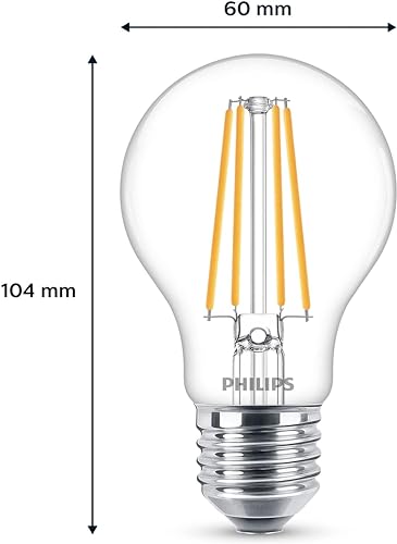 Philips LED Premium Classic A60 Light Bulb [E27 Edison Screw] 8.5W - 75W Equivalent, Warm White (2700K), Non Dimmable