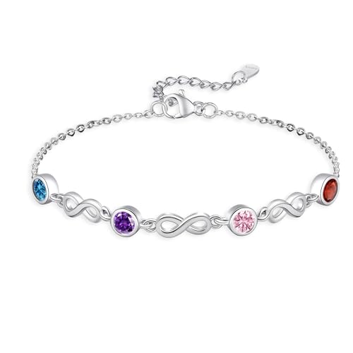 Tusuzik Pulsera Mujer Plata 925 Originales Pulseras de Circonitas Colores Joyas Ideas Regalos