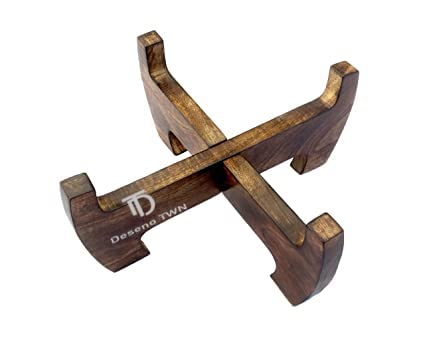 MODERN ARTISAN Wood Pot Stand, Brown, Pot Stand 12x12x5 inch, 1 Piece