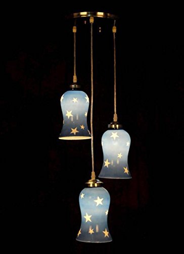 RSK hanging star blue 01 40 Watts Ceiling Lamp, Blue, Round-Glass(Electric)