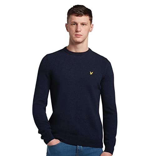 Lyle & Scott Crew Neck Lambswool Jumper Dark Navy Marl XL