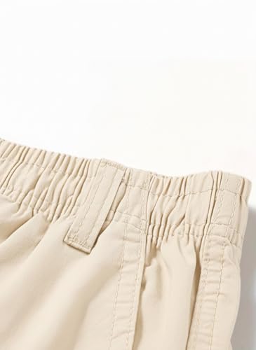 Image of Vogaan Casual Solid Men's Regular Fit Drawstring Cargo Pants with Multiple Pockets | Cotton Cargos for Men
