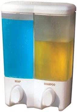 Liquid Soap Bathroom Kids Large 2 Chamber White - Wall Mounted Shampoo Pump