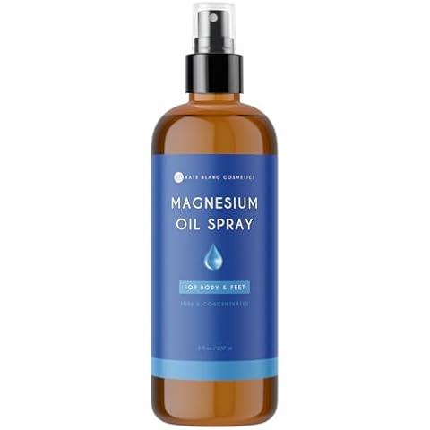 Kate Blanc Cosmetics Pure Magnesium Oil Spray for Body & Feet. Topical Magnesium Foot Spray, Concentrated Liquid Magnesium (8oz, Natural) Cover