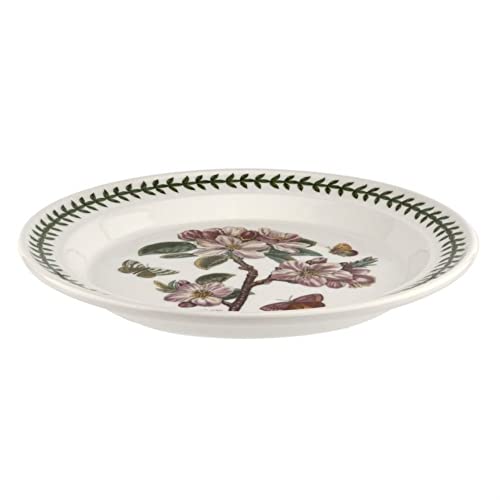 Portmeirion Botanic Garden 10.5-Inch Dinner Plate, Flowering Almond Design - Durable Earthenware Tableware, Microwave, Dishwasher, Freezer Safe, Farmhouse Dinnerware Made in England