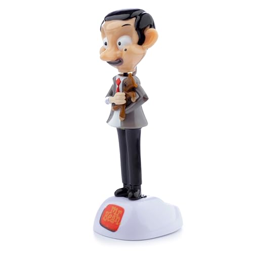 Puckator LTD. Mr. Bean mit Teddy Solar Wackelfigur schwarz/weiß/braun, Bedruckt, 100% Kunststoff.