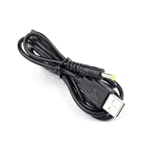 PSP 充電アダプタ/ケーブル USB(A) to DC4.0/1.7mmジャック 長さ1m ストレート 5V DC延長線 断線防止 Usb 電源コード 急速充電 パナソニック カーナビゴリラ PSP1000/2000/3000用（ブラック）