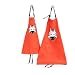 Produktbild JameStyle26 Mama und Kind Schürze aus Baumwolle & Leinen mit Tier Motiv Star Damen Küchenschürze Latzschürze Kochschürze mit Tasche Kochen Backen Mama Kind Look (Größe S & L Set, Rot)