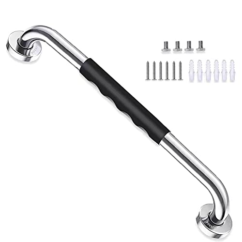 24 Inch Anti Slip Shower Grab Bar Handle, Hoopever Stainless Steel Chrome Bathroom Balance Bar, Safety Hand Rail Support, Handicap Elderly Injury Senior Assist Bath Handle, 1.25 Inch Diameter #TOP4