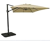 Monaco Ampelschirm 300x300 cm eckig/Des. 517 beige