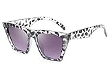 FEISEDY Sunglasses Womens Vintage Square Cat Eye Thick Frame Trendy Sunglasses B2473