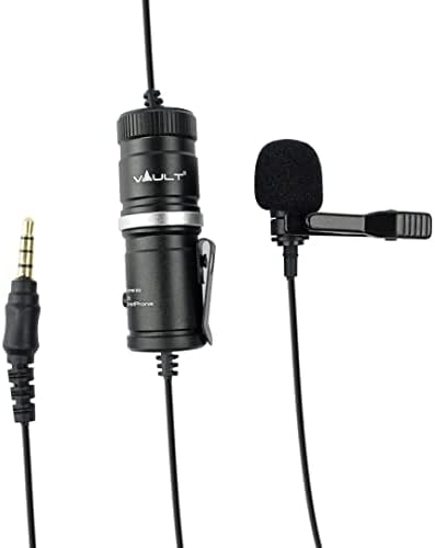 VAULT VLM-B 3.5 Lavalier Microphone with 5.5metre Audio Cable - Ideal for Vlogging, Podcasting, Conferences, Video Chat