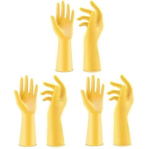 Coopache 3 Pack Long Rubber Gloves for Dishwashing Heavy Duty Reusable Gloves Cleaning Washing Dishes Waterproof Work Gloves for Men Women (Yellow, Large) Cover