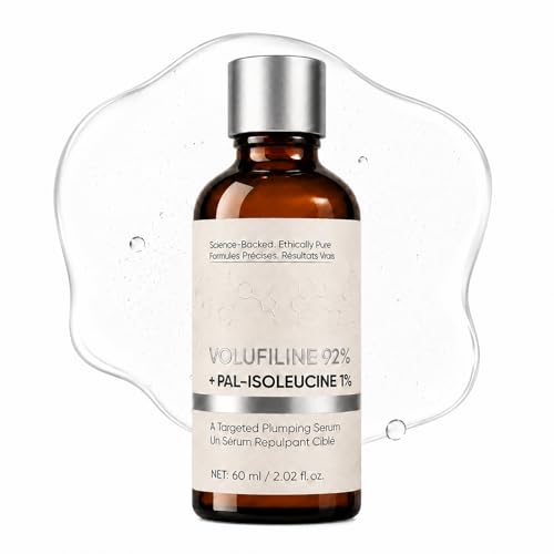 Volufiline 92% + Palmitoyl Isoleucine 1% Volumizing Face Serum - Needle-Free Plumping for Under Eyes Cheeks & Smile Lines - Firming Lifting & Smoothing - Lightweight Anhydrous Formula (1pc)