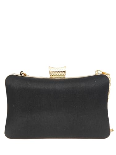 Women's Silky Satin Clutch Purses Woven Pattern Handbags Crown Clasp Party Formal Crossbody Bag With Chain3