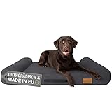 FREUDENTIER® orthopädisches Hundebett mit Memory Foam, super kuschelig, waschbar, Made in Europe, Hundebett für kleine, mittelgroße & große Hunde (110x64cm)